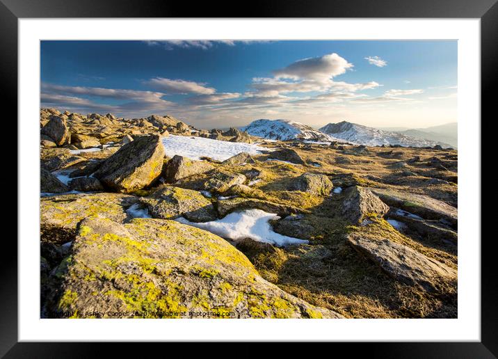 Dow Crag. Framed Mounted Print by Ashley Cooper