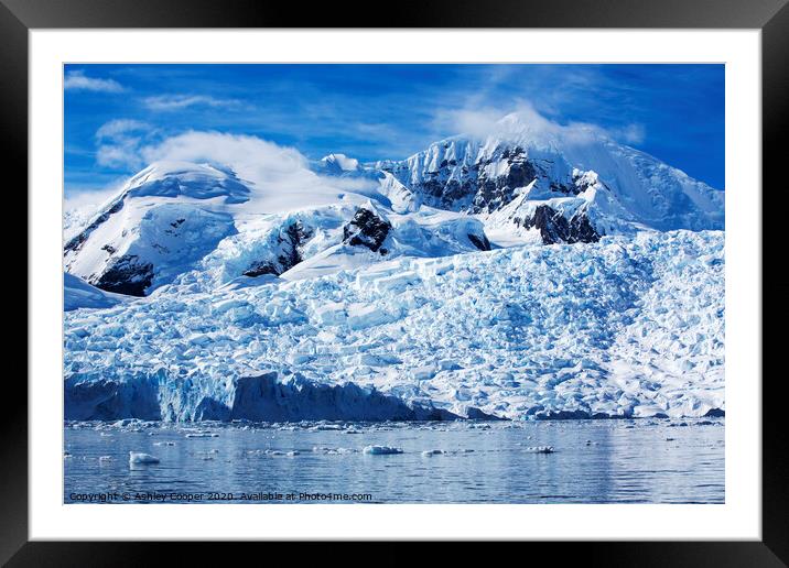 Blue glacier. Framed Mounted Print by Ashley Cooper