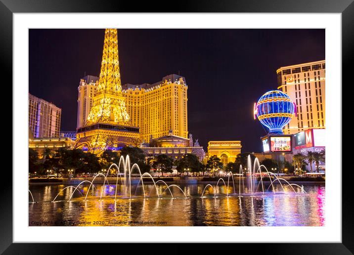 Bellagio fountain  Framed Mounted Print by Ashley Cooper