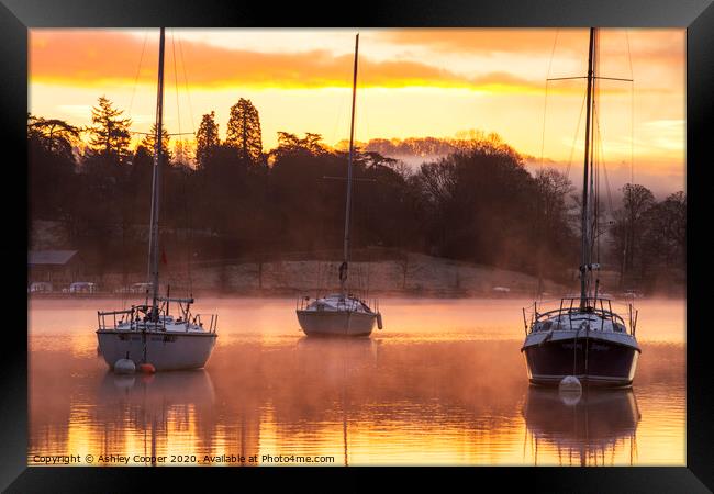 Yacht dawn. Framed Print by Ashley Cooper