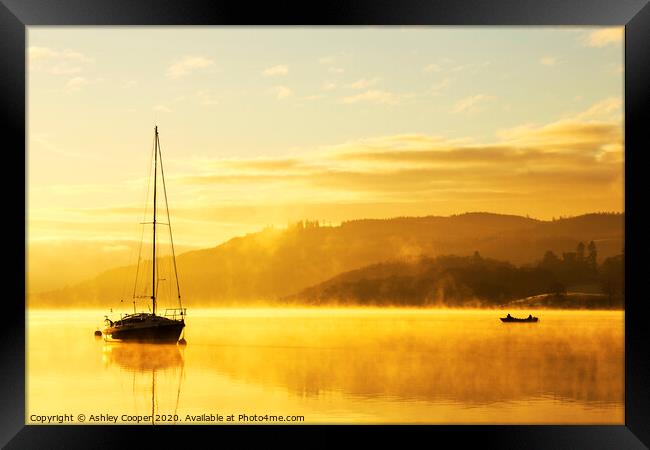 Lake dawn. Framed Print by Ashley Cooper