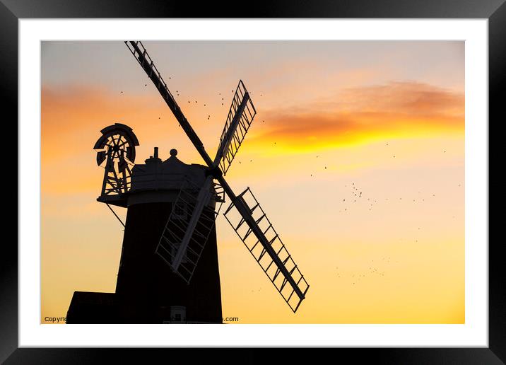 Cley mill sunset. Framed Mounted Print by Ashley Cooper