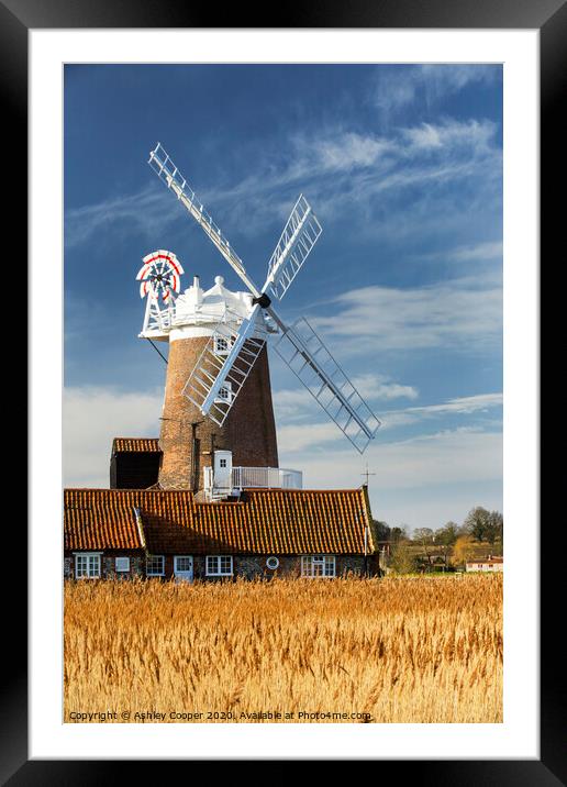 Cley mill autumn Framed Mounted Print by Ashley Cooper