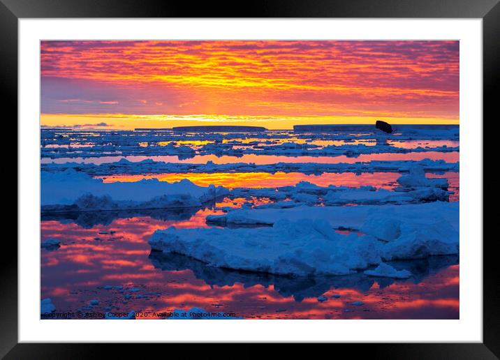 Antarctic sunset Framed Mounted Print by Ashley Cooper