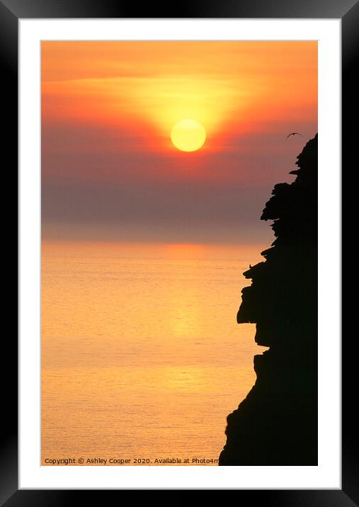 Sea cliffs Framed Mounted Print by Ashley Cooper