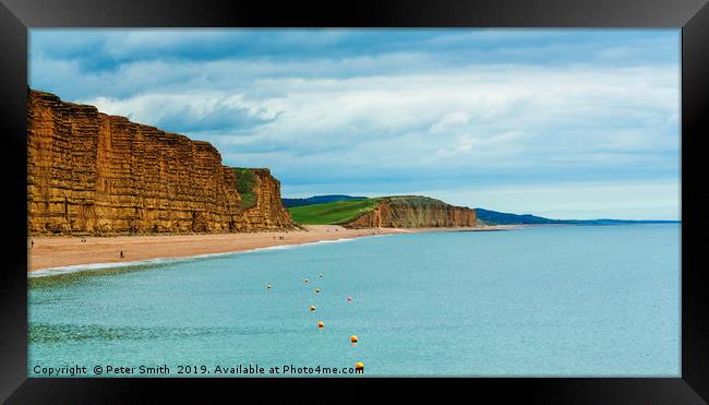 Freshwater Beach and Cliffs Dorset UK Framed Print by Peter Smith