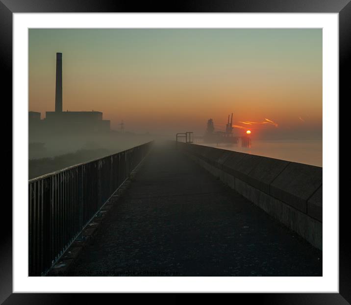 Tilbury Power Station at sunrise Framed Mounted Print by Peter Smith