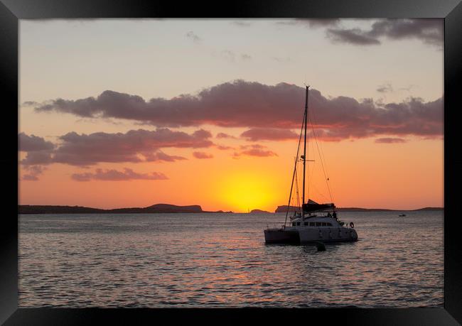 Sunset at Cafe Del Mar Framed Print by Peter Smith