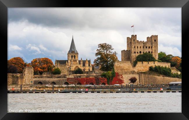 Rochester Castle and Cathedral Framed Print by Peter Smith