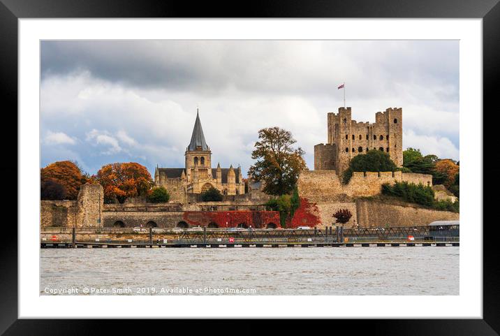 Rochester Castle and Cathedral Framed Mounted Print by Peter Smith