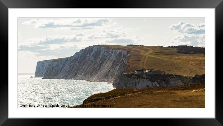 Needles Headland Freshwater Bay Isle of Wight Framed Mounted Print by Peter Smith