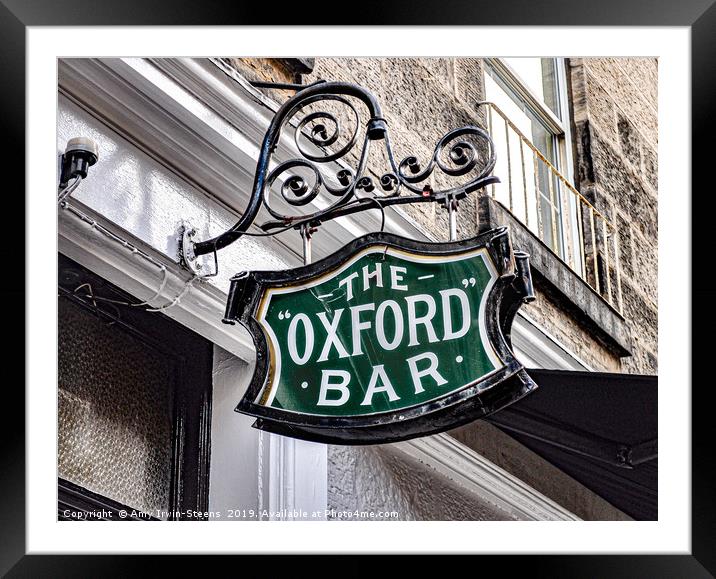 The Oxford Bar Framed Mounted Print by Amy Irwin-Steens