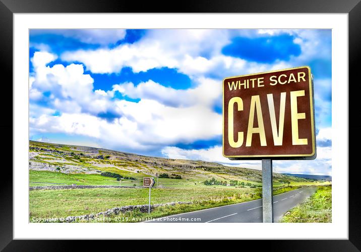 White Scar Cave Framed Mounted Print by Amy Irwin-Steens