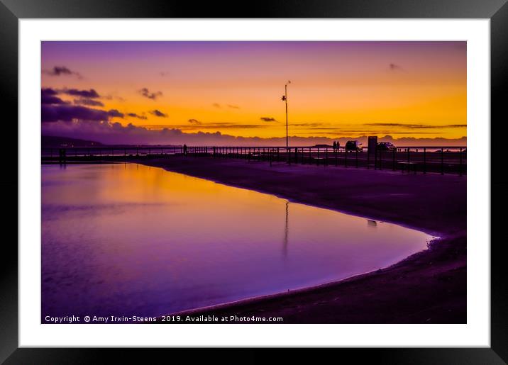 Marine Lake Evenings Framed Mounted Print by Amy Irwin-Steens
