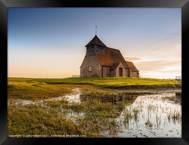 Morning light on Fairfield church Framed Print by gary telford