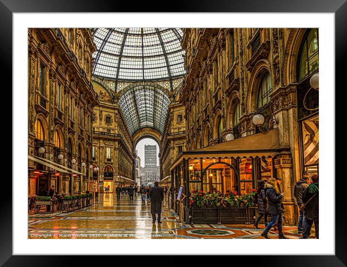 Stores in Milan gallery. Italy europe Framed Mounted Print by Mario Koufios