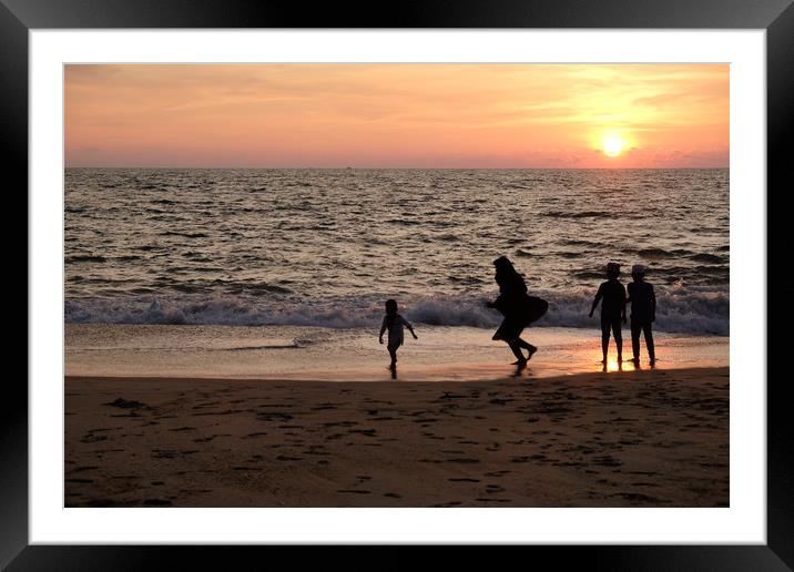 Serene Sunset at Ullala Beach                      Framed Mounted Print by Mohamed Safeek S