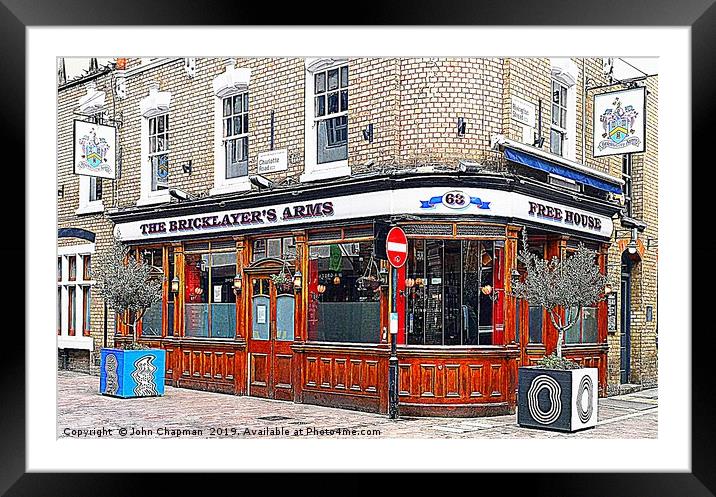 The Bricklayers Arms, Charlotte Road, London, EC2 Framed Mounted Print by John Chapman