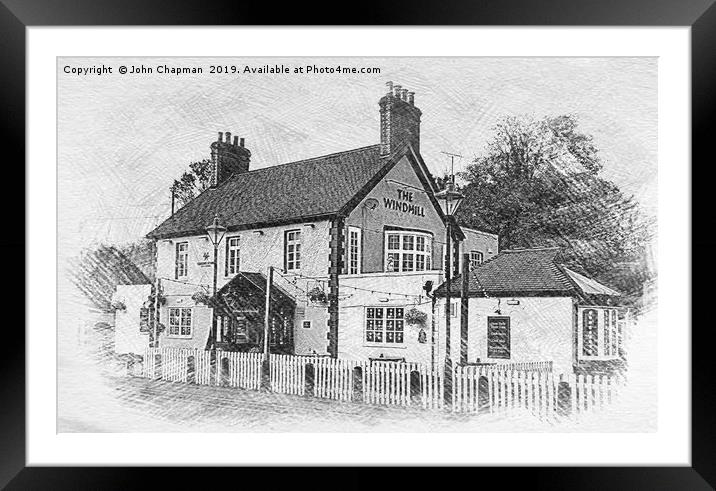 The Windmill Public House, Upminster, Essex Framed Mounted Print by John Chapman