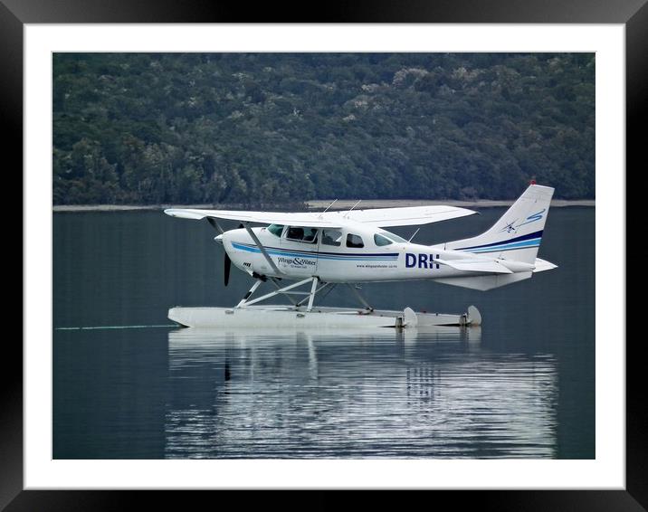 Seaplane on lake Wakatipu Framed Mounted Print by Martin Smith