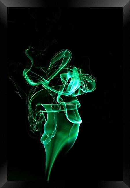 Abstract green smoke Framed Print by Martin Smith