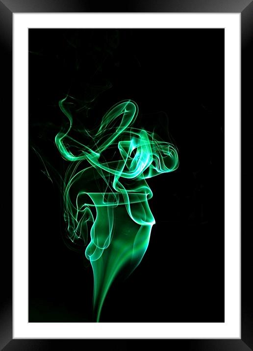 Abstract green smoke Framed Mounted Print by Martin Smith