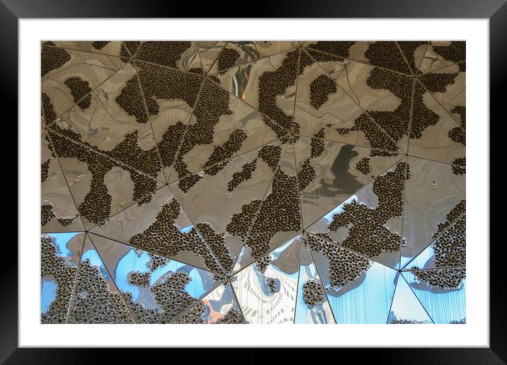 Steel water bubbles reflections Framed Mounted Print by Ray Fernandez