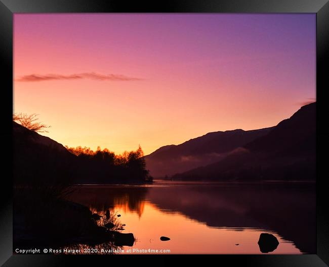 Loch Voil Sunset Framed Print by Ross Harper