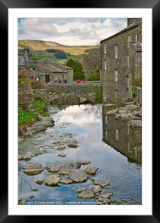 Gayle Beck bridge in Hawes Framed Mounted Print by Kevin Smith