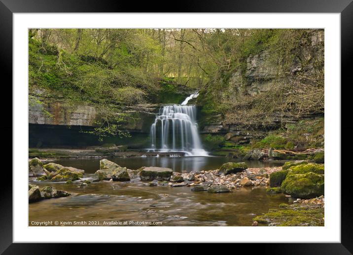 cauldron falls wensleydale Framed Mounted Print by Kevin Smith