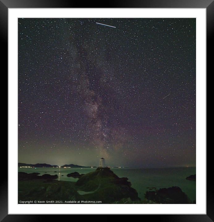 Ty Mawr Lighthouse Milky Way  Framed Mounted Print by Kevin Smith