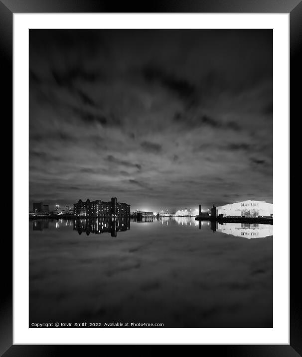 Birkenhead Docks reflections Framed Mounted Print by Kevin Smith