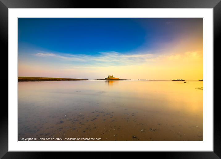 Church in the sea Aberffraw Framed Mounted Print by Kevin Smith