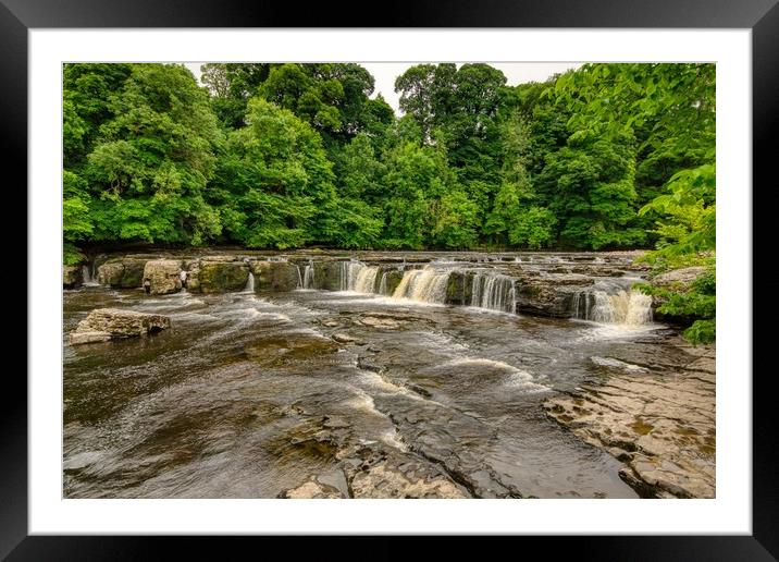 Aysgarth falls on the River Ure in Yorkshire  Framed Mounted Print by Kevin Smith