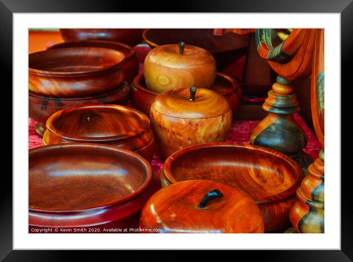 Polished Wooden Bowls Framed Mounted Print by Kevin Smith