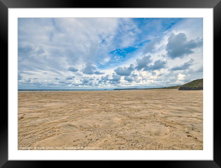 Hayle Beach Framed Mounted Print by Kevin Smith