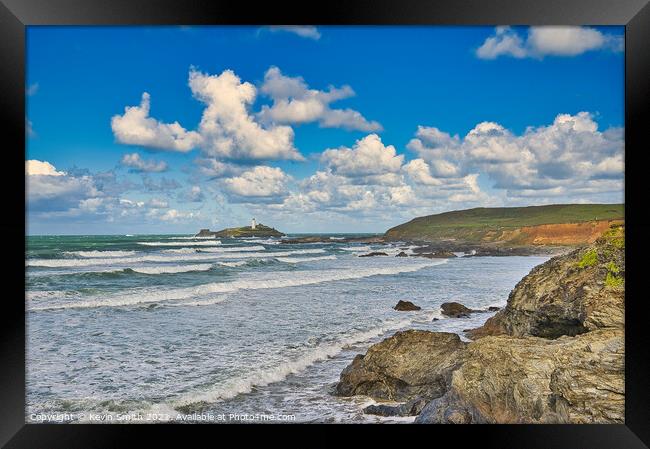 Godrevy Lighthouse from Hayle Beach Framed Print by Kevin Smith