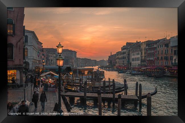 Evening on the Grand Canal.  Framed Print by Stuart Hill