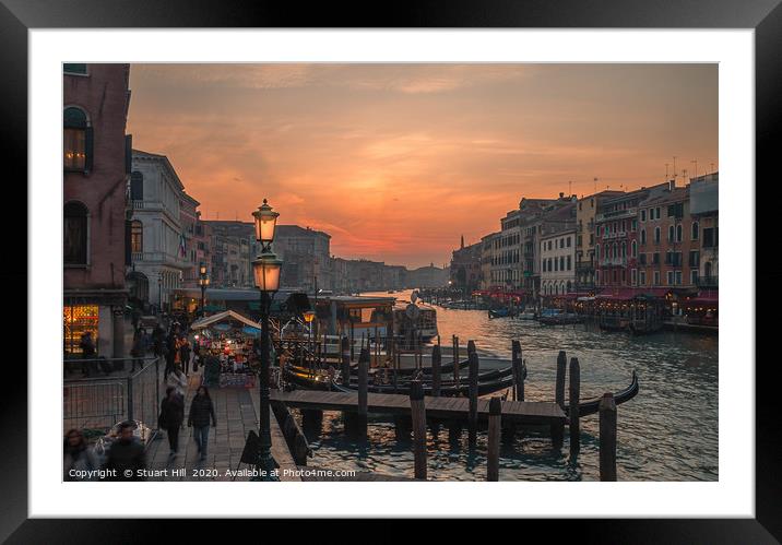 Evening on the Grand Canal.  Framed Mounted Print by Stuart Hill