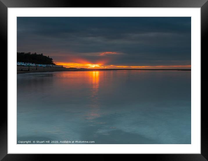 Sunset over calm water at Wells Next the Sea Framed Mounted Print by Stuart Hill