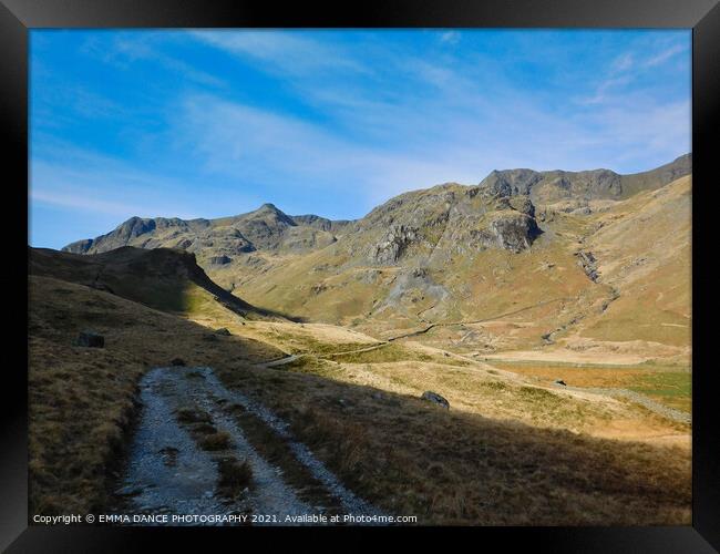 Walking through the Patterdale Valley Framed Print by EMMA DANCE PHOTOGRAPHY