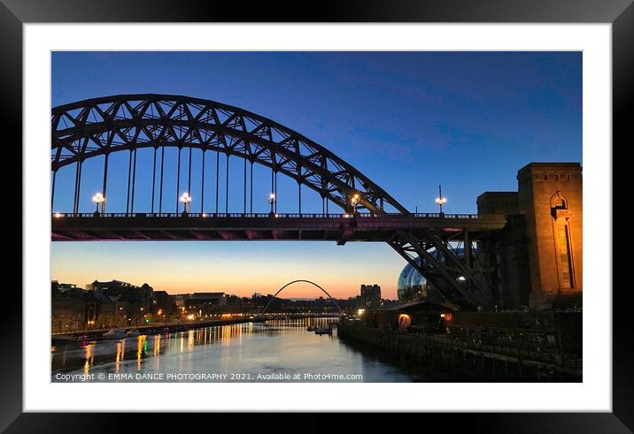 The Tyne Bridge at Sunrise Framed Mounted Print by EMMA DANCE PHOTOGRAPHY