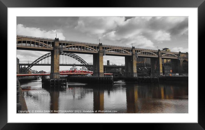 Bridges across the River Tyne Framed Mounted Print by EMMA DANCE PHOTOGRAPHY
