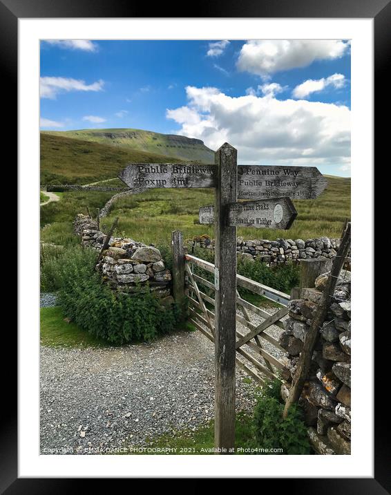 The route to Pen-y-Ghent  Framed Mounted Print by EMMA DANCE PHOTOGRAPHY