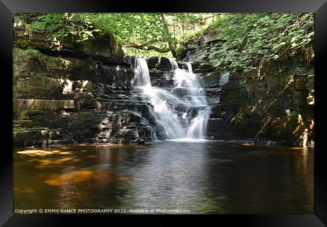The Waterfalls at Ashgill Force, Cumbria Framed Print by EMMA DANCE PHOTOGRAPHY