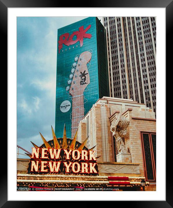 New York Hotel & Casino, Las Vegas Framed Mounted Print by EMMA DANCE PHOTOGRAPHY