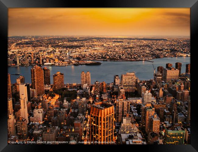 Manhattan Skyline, Manhattan Island, New York Framed Print by EMMA DANCE PHOTOGRAPHY