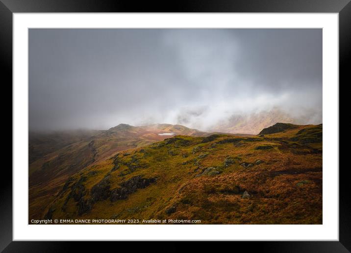 Mist rolling in over Calf Crag Framed Mounted Print by EMMA DANCE PHOTOGRAPHY