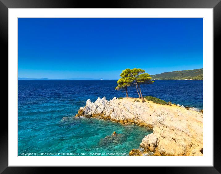 Amarandos Cove, Skopelos Island, Greece Framed Mounted Print by EMMA DANCE PHOTOGRAPHY