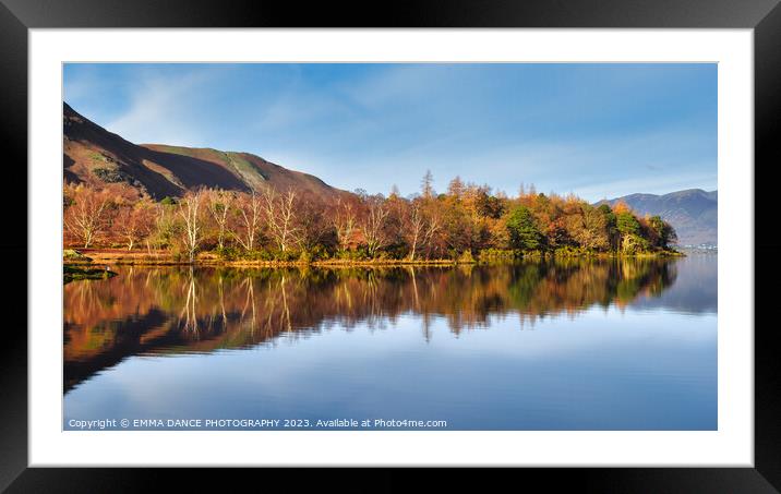 Autumn reflections on Derwentwater Framed Mounted Print by EMMA DANCE PHOTOGRAPHY